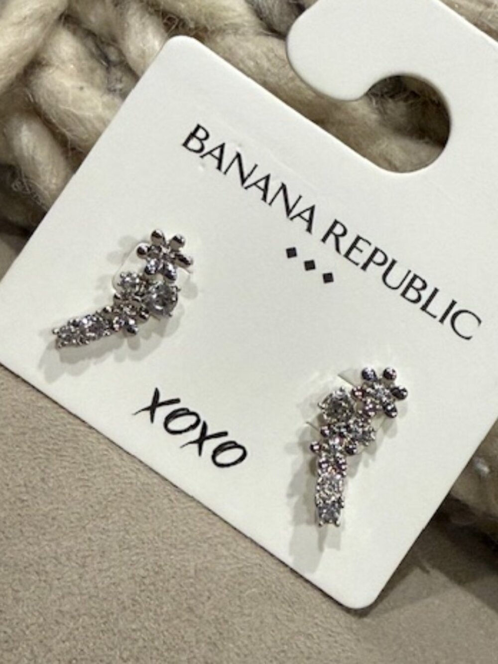 (4 for $20) Banana Republic Crystal Crawler Floral Earrings - NWT